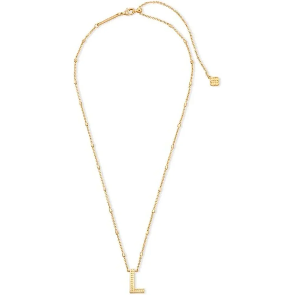 Letters L pendant necklace for women fashion jewelry 14k gold plated brass